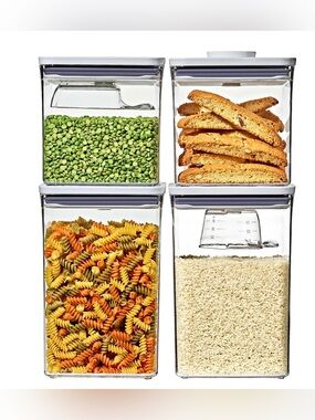 OXO SoftWorks 4-piece POP Container Set with Rice Measuring Cup & Scoop